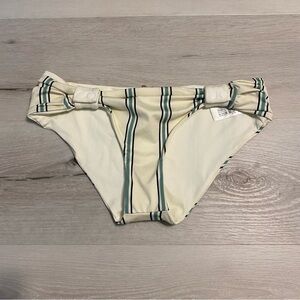 NWT Juan De Dios Maria Swim Bottom / Aqua Stripes - Ivory, Medium